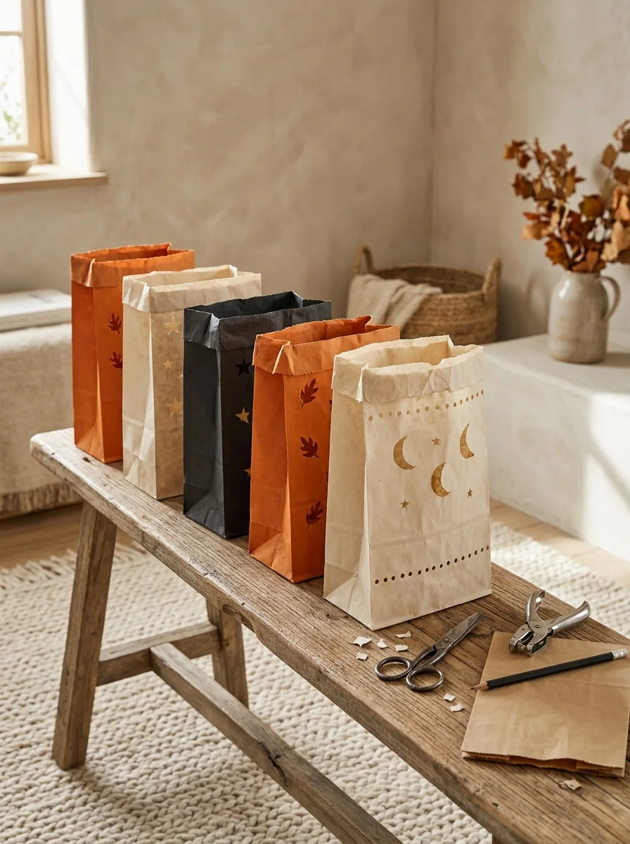 Paper Bag Luminaria Row