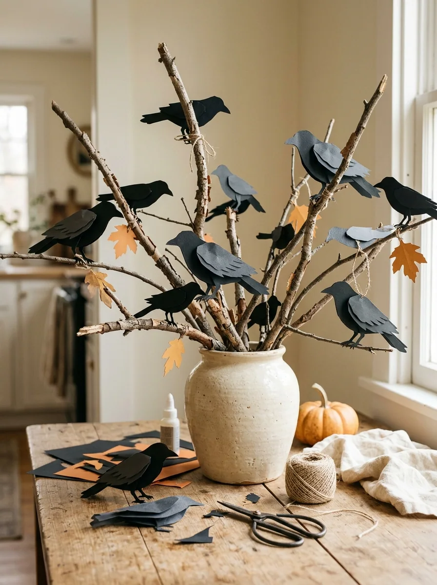 Dry Branch and Paper Crow Display