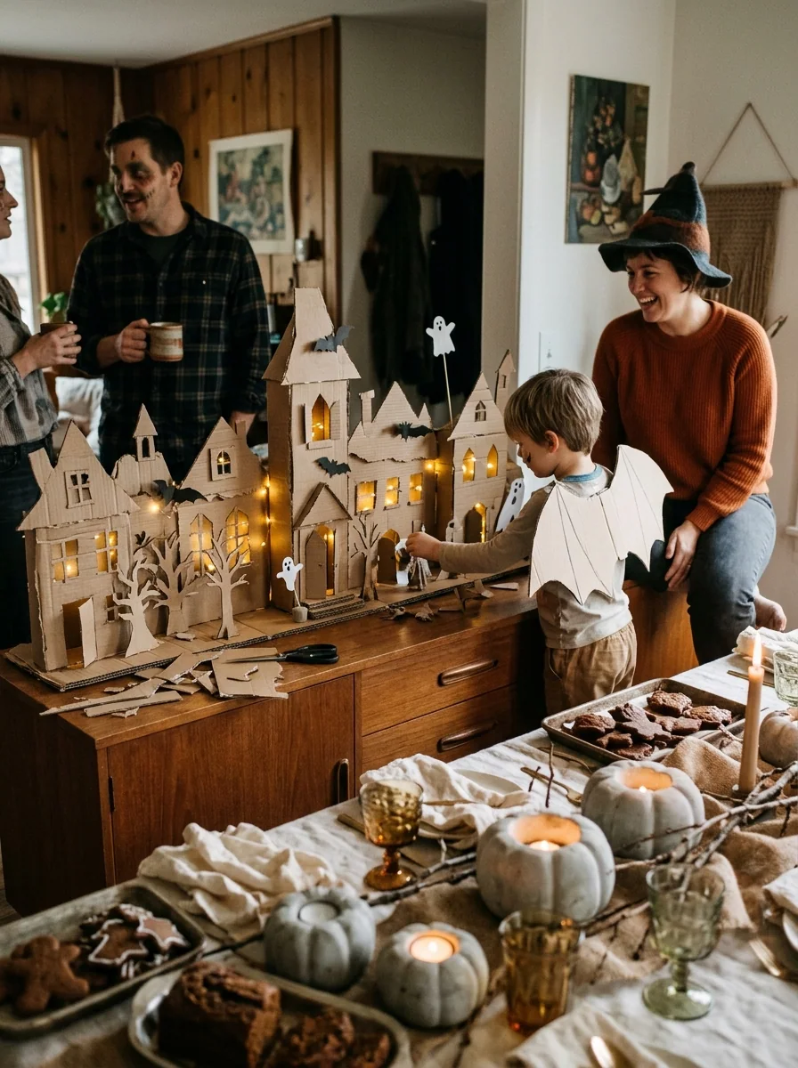 Cardboard Haunted Skyline