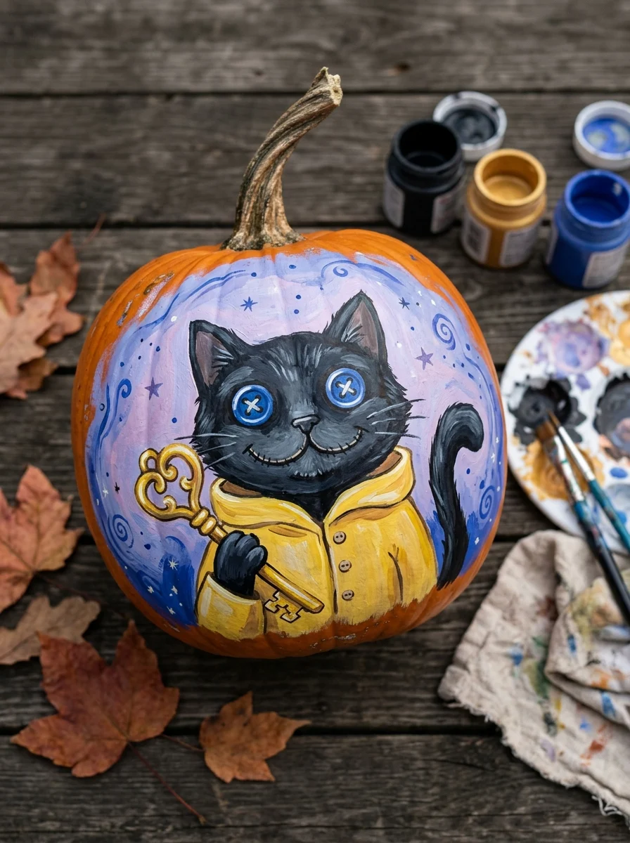 Striped Cat Tail and Moon