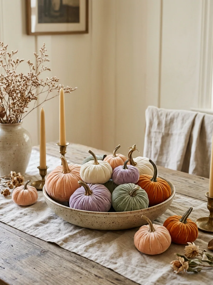 Mini Velvet Pumpkin Bowl