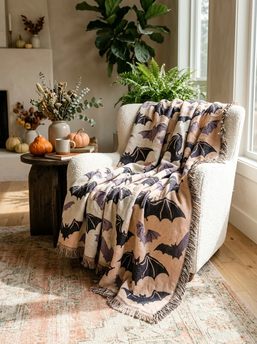 Cozy Bat-Patterned Throw