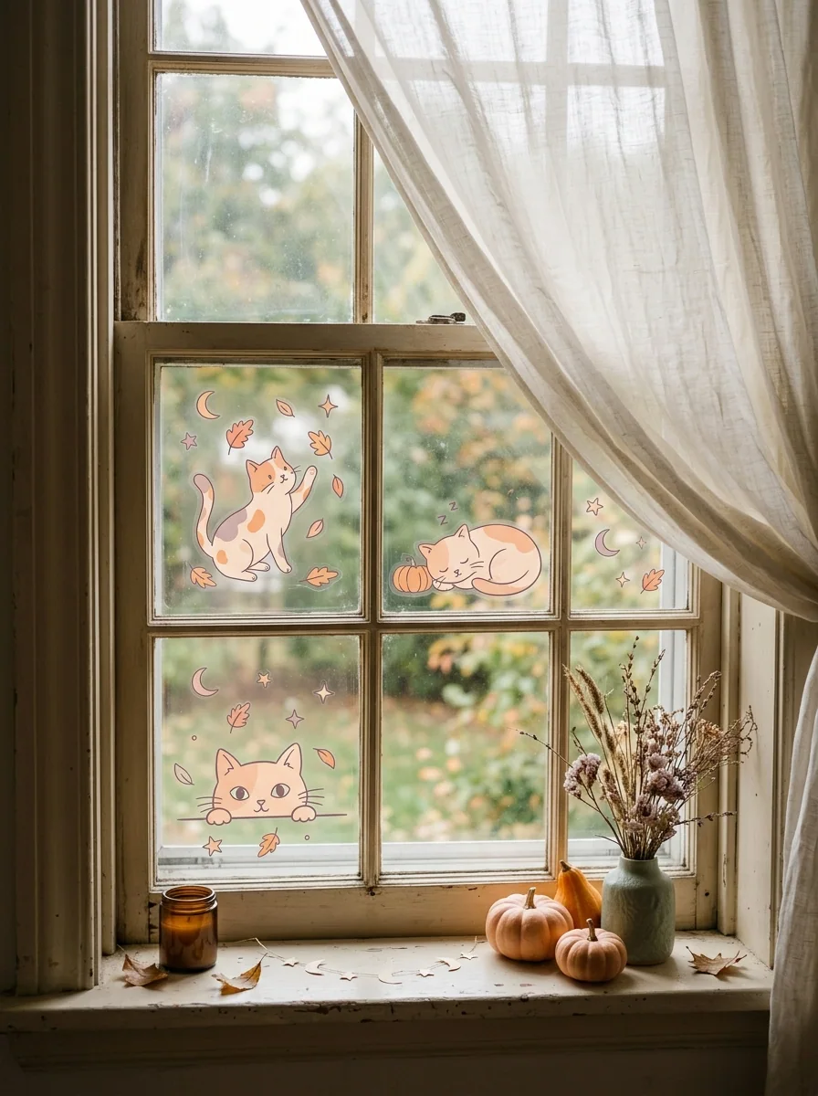 Cute Cat Window Stickers