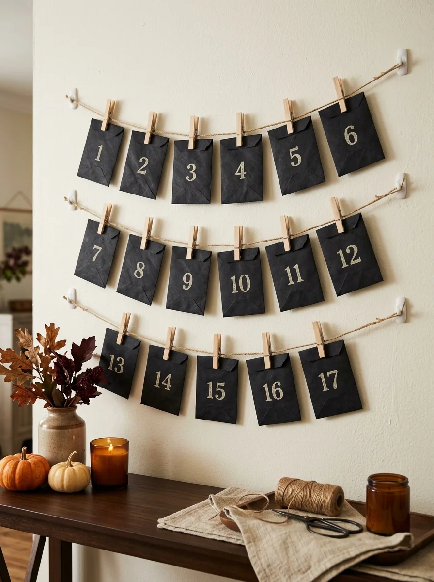 Clothespin and Twine Countdown
