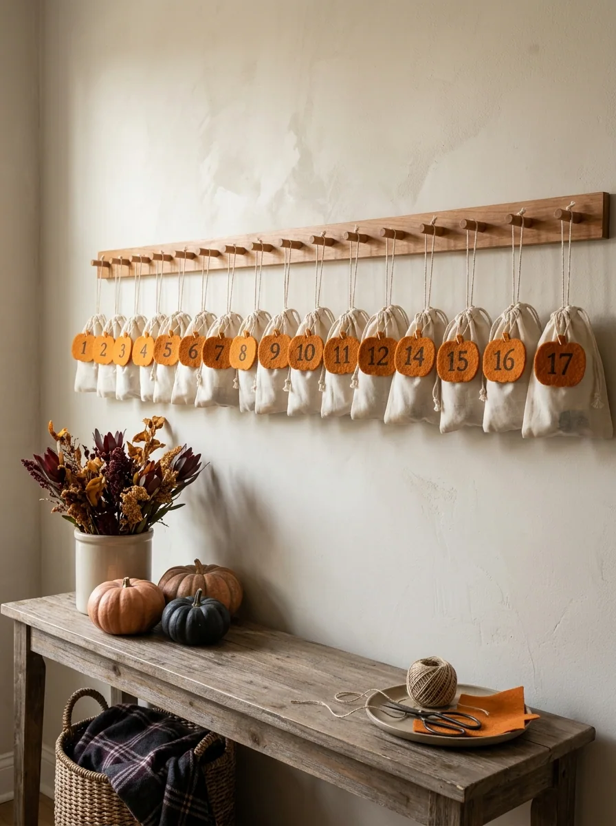 Wooden Peg Rail with Treat Bags