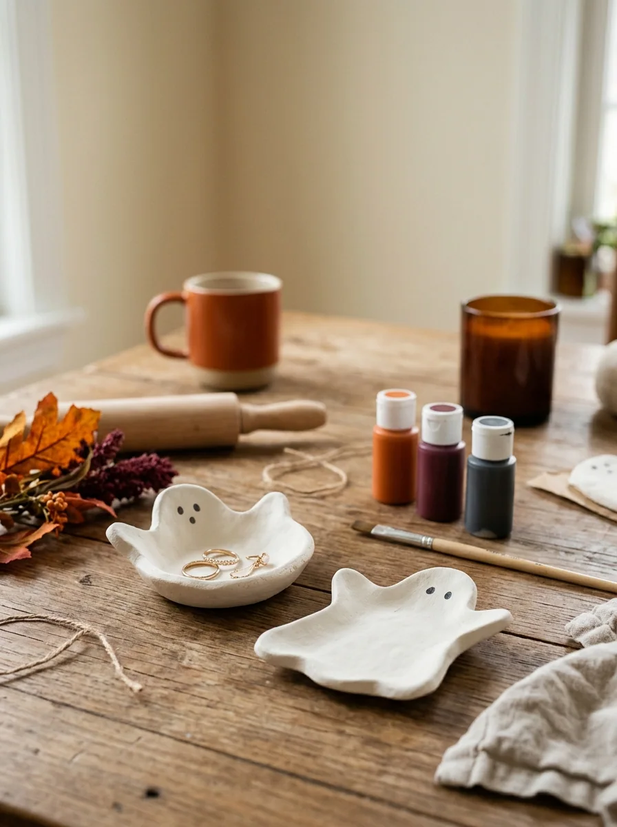 Salt-Dough Ghost Trinket Dish