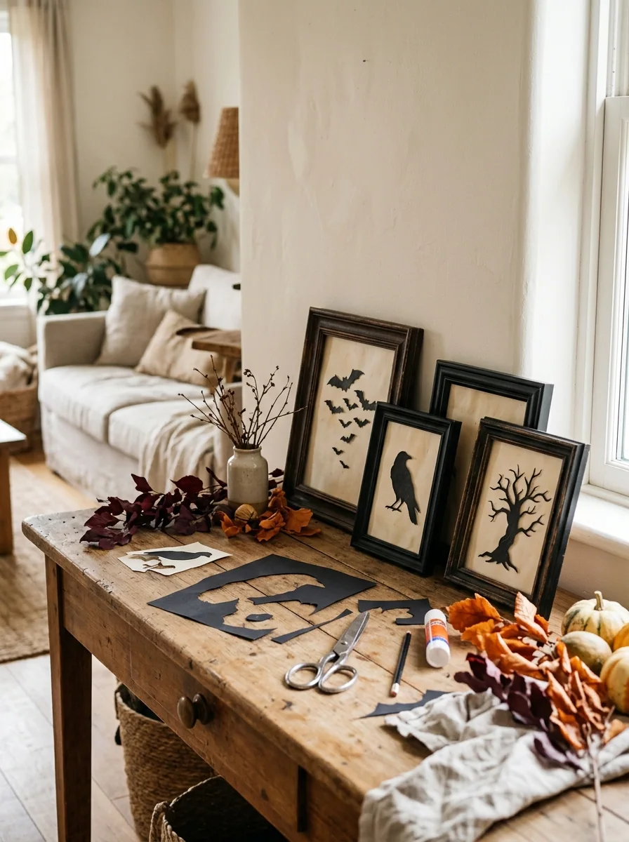 DIY Spooky Silhouette Frames
