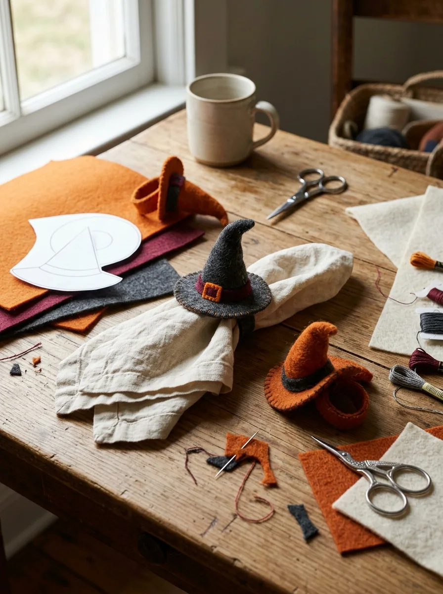 Felt Witch Hat Napkin Rings