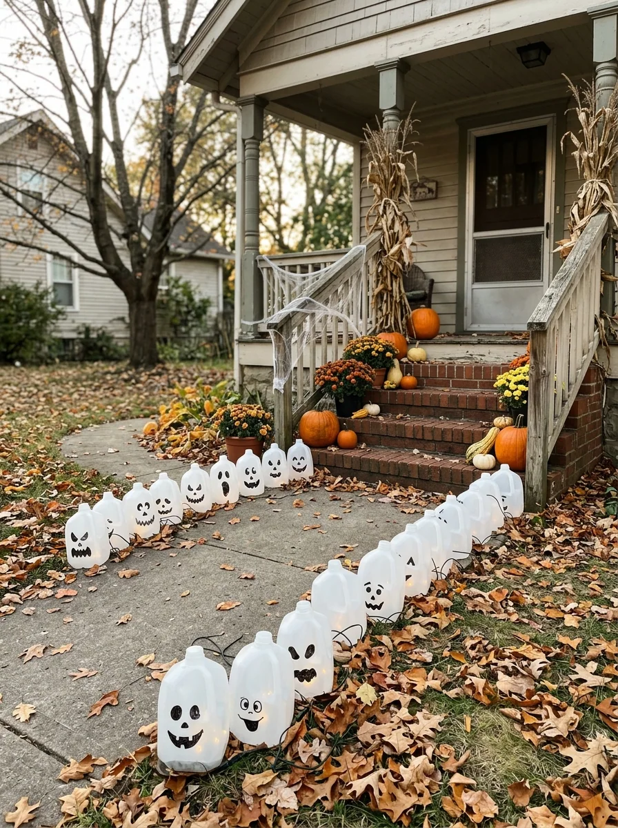 Painted Milk-Jug Ghost Lanterns