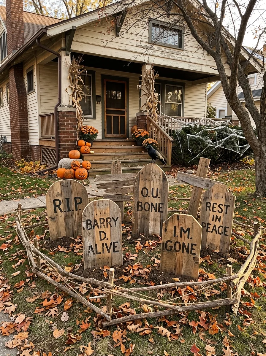 Scrap-Wood Tombstones
