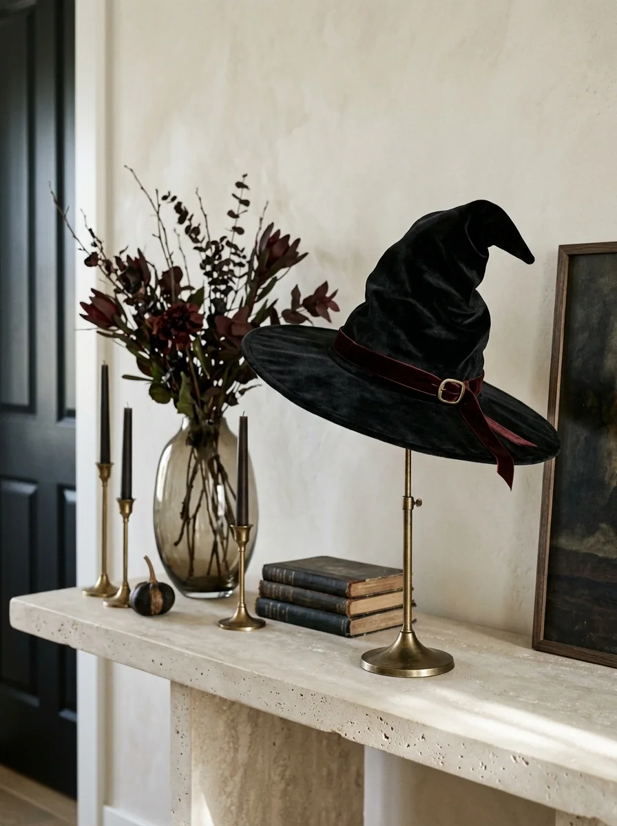 Plum and Olive Mantel Composition