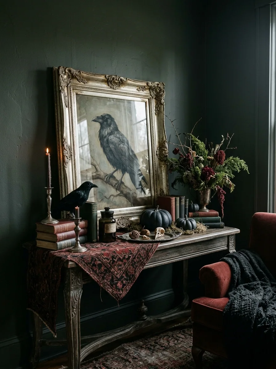 Raven in an Antique-Look Frame