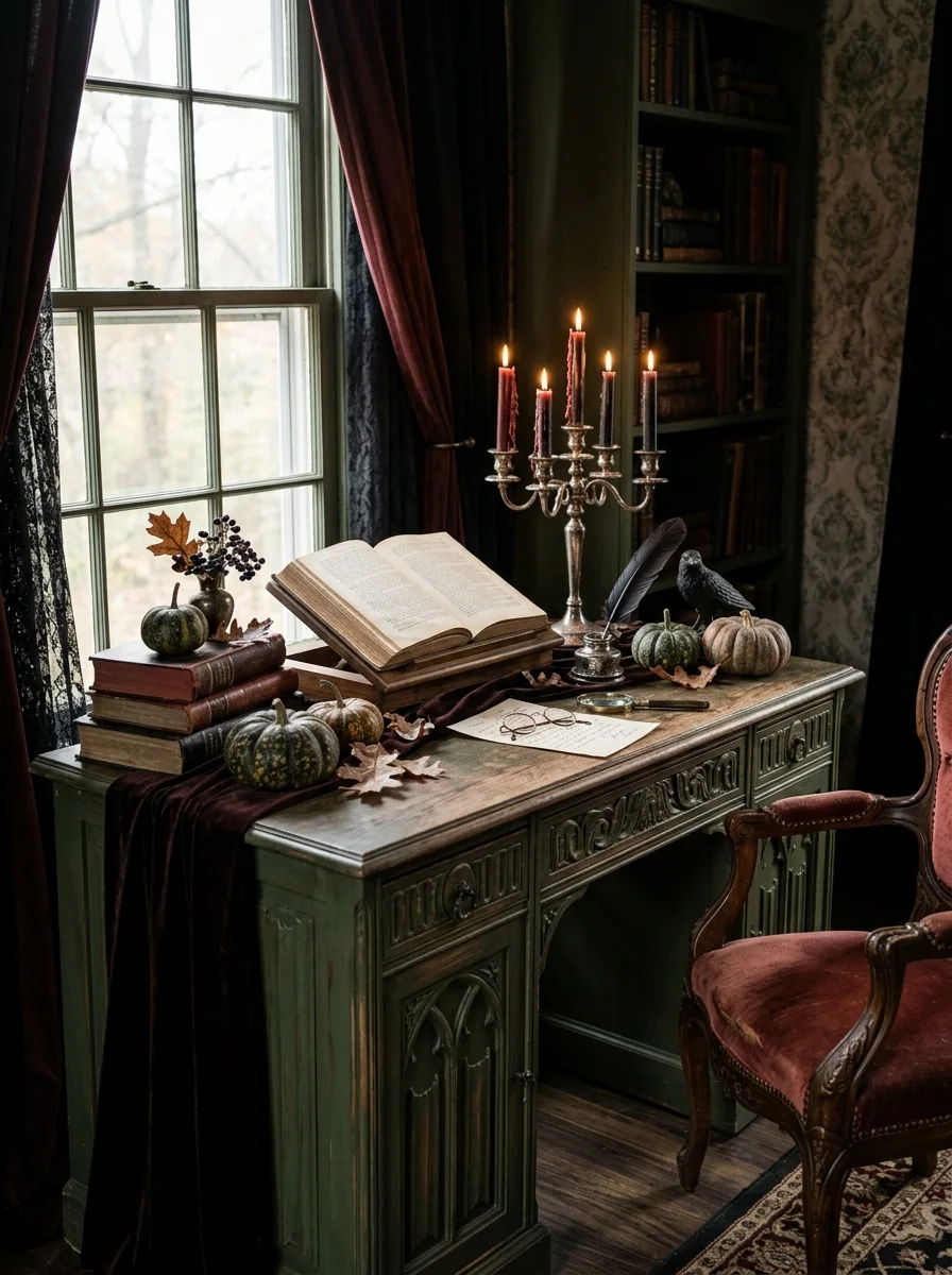 Dark Green Gothic Reading Desk