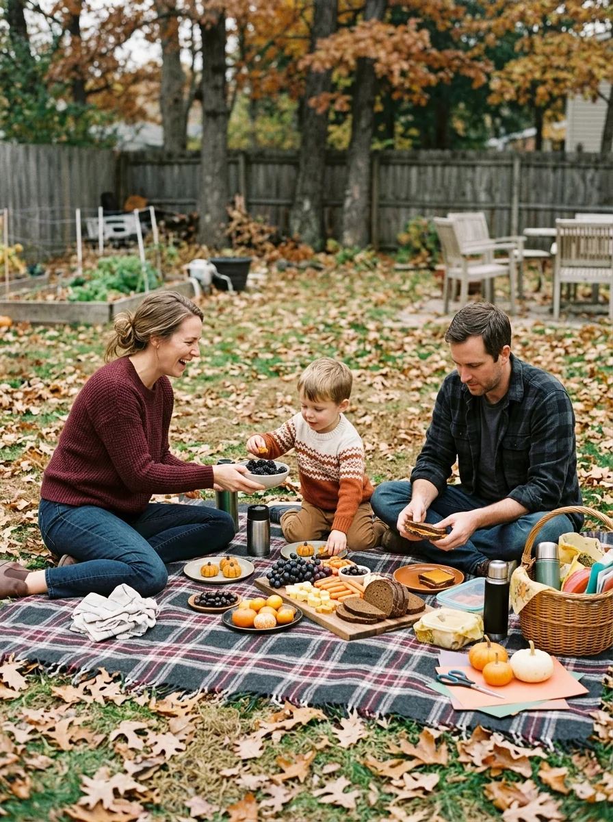 Orange and Black Picnic Lunch