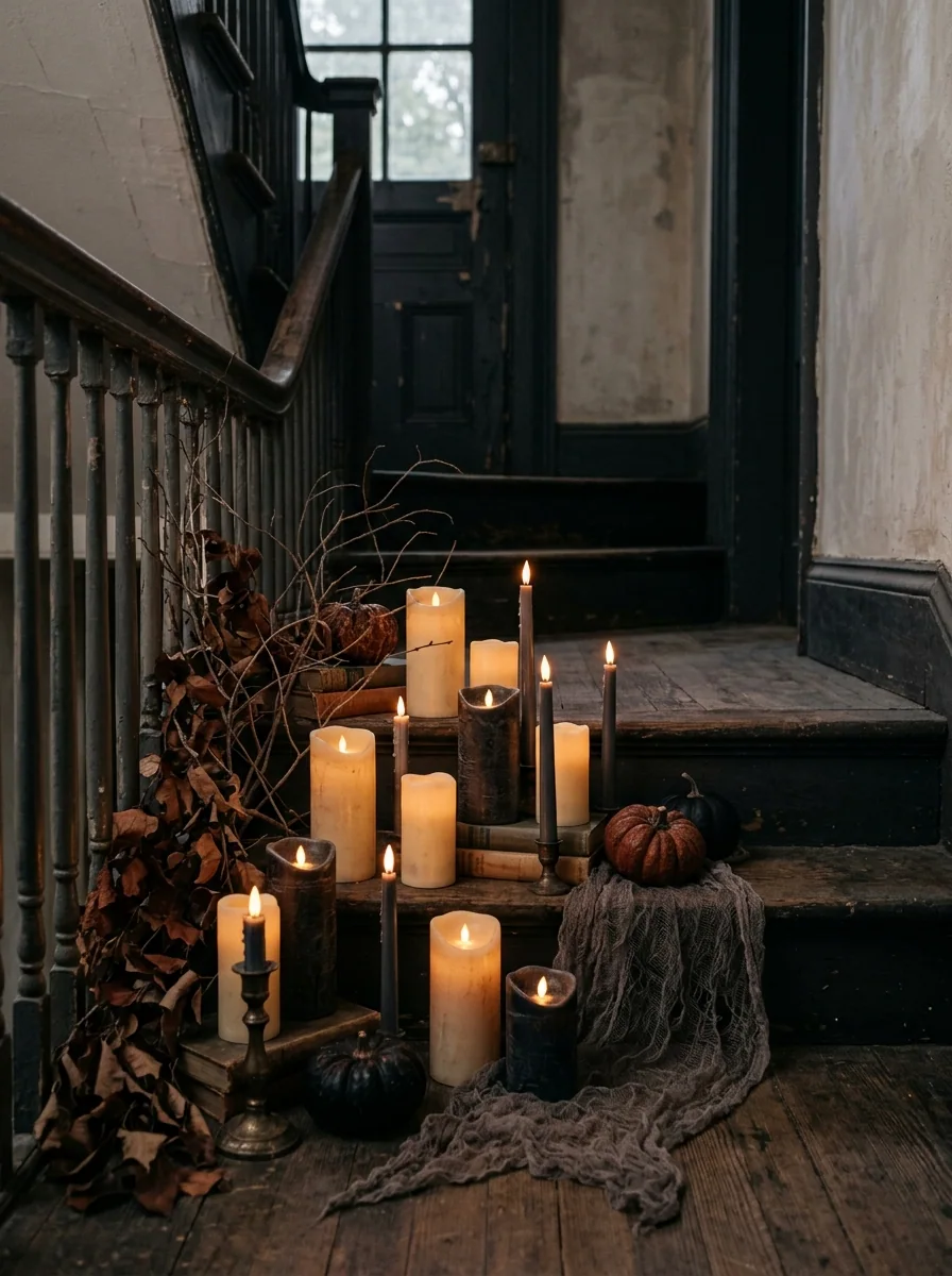 Creepy Candlelit Stair Landing