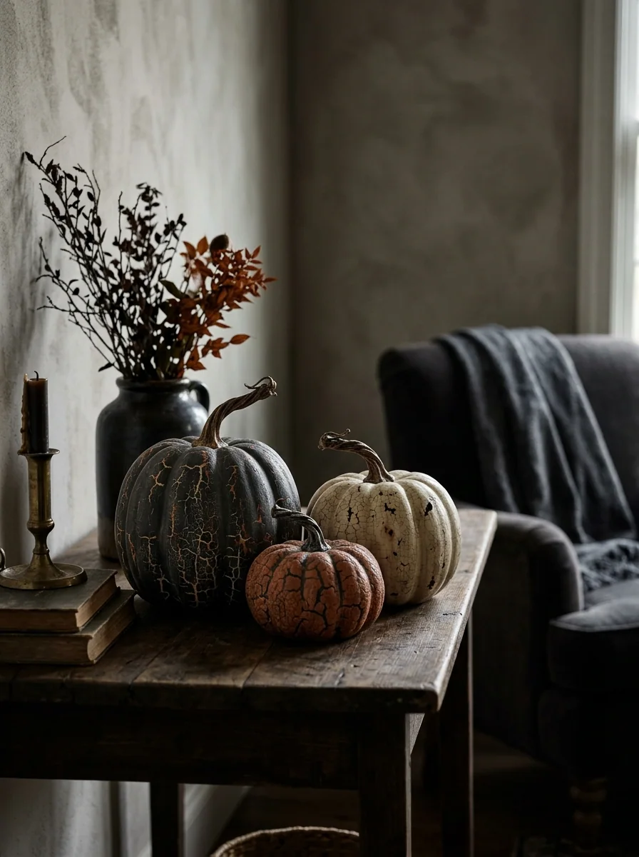 Cracked-Effect Pumpkin Trio