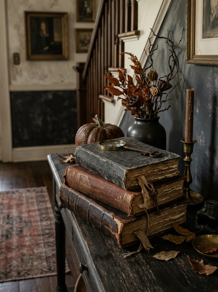 Skull and Dried Rose Centerpiece