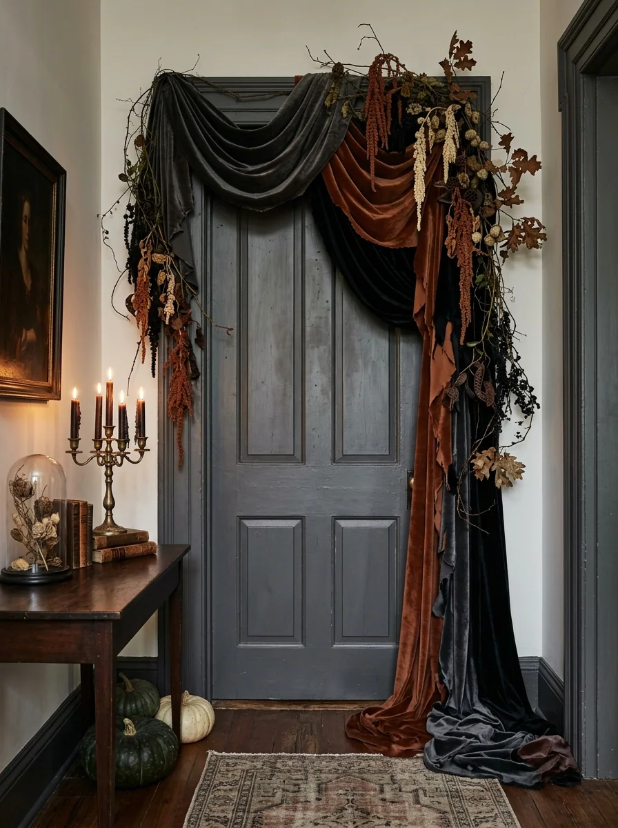 Dark Floral Skull Arrangement