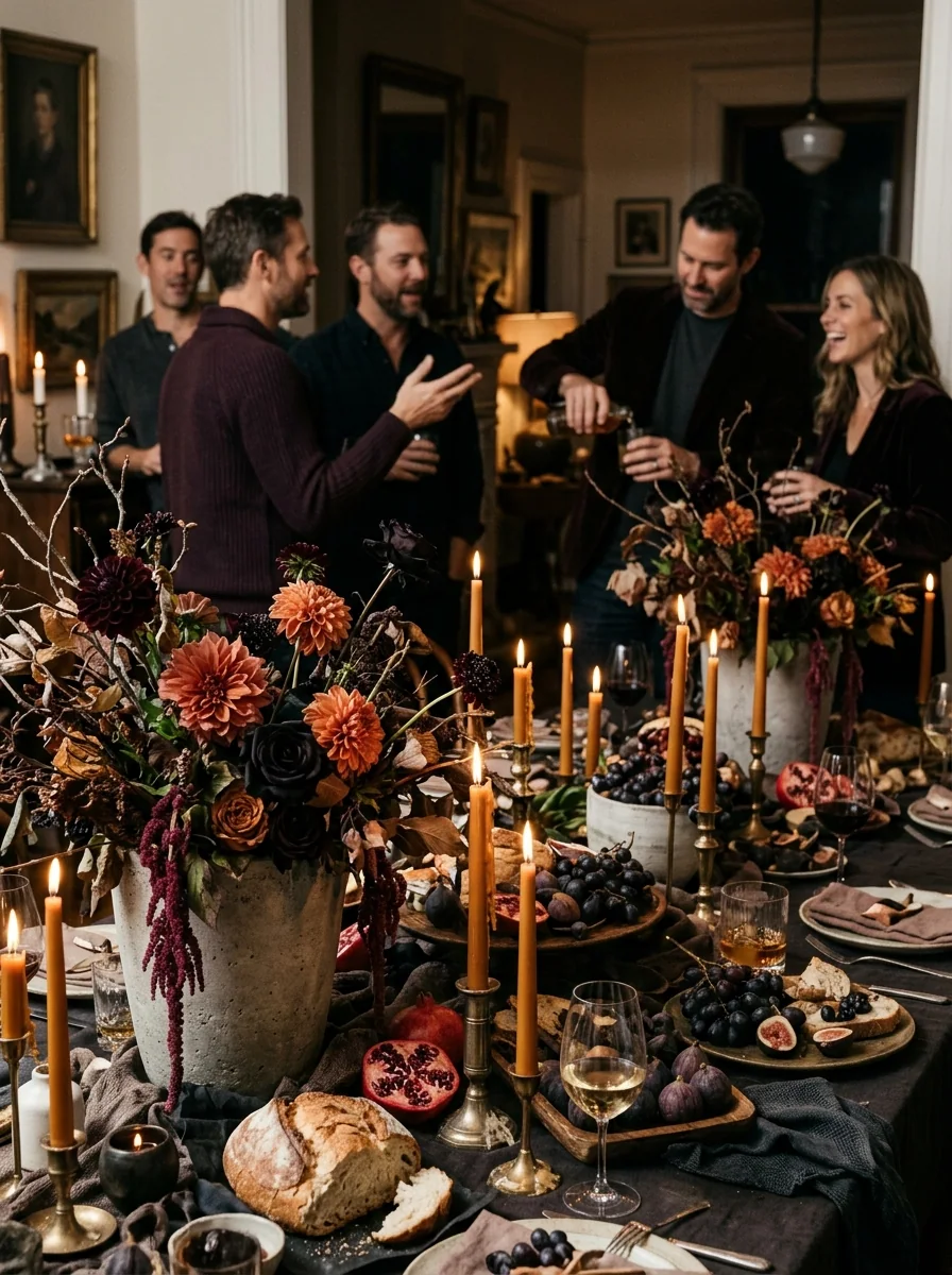 Dark Floral Arrangement Evening