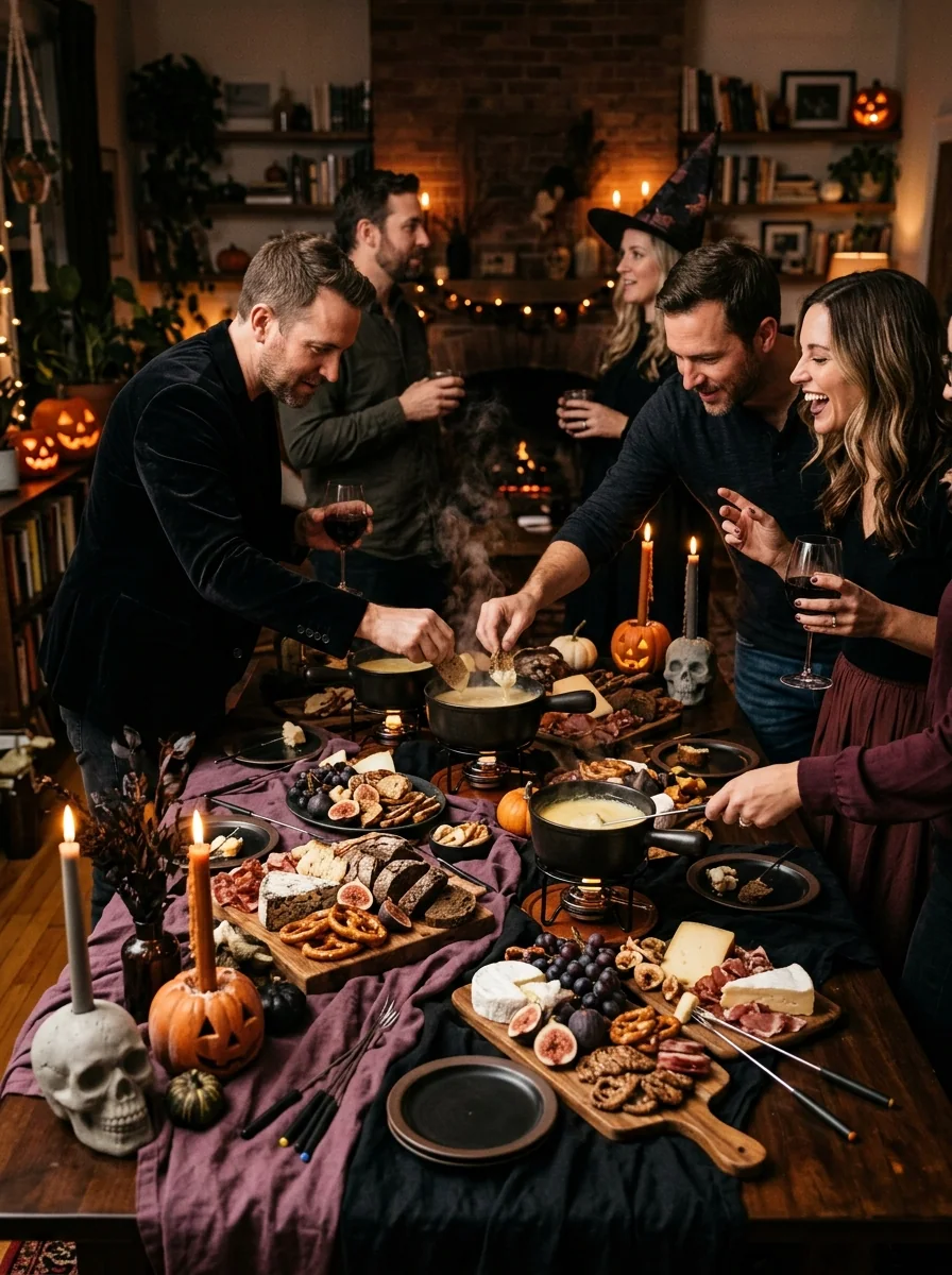 Midnight Cheese and Fondue Table