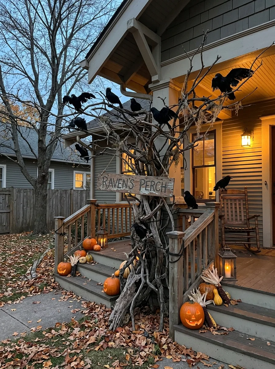 Black Raven Porch Perch