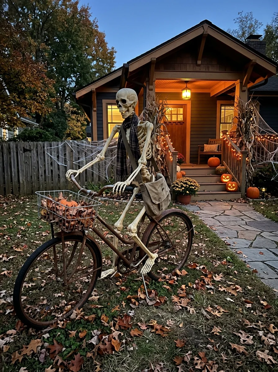 Skeleton Bicycle Visitor