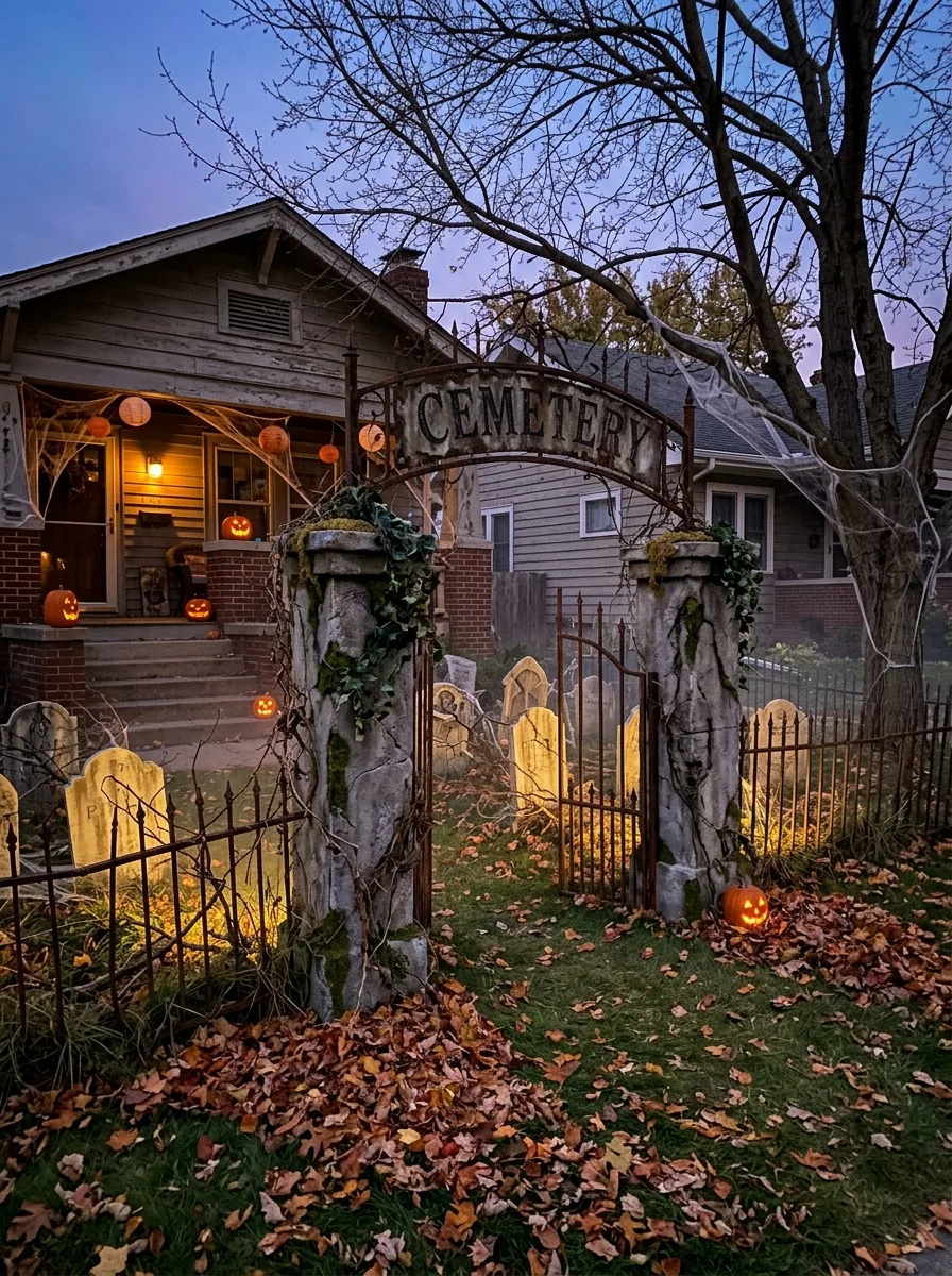 Abandoned Cemetery Entrance