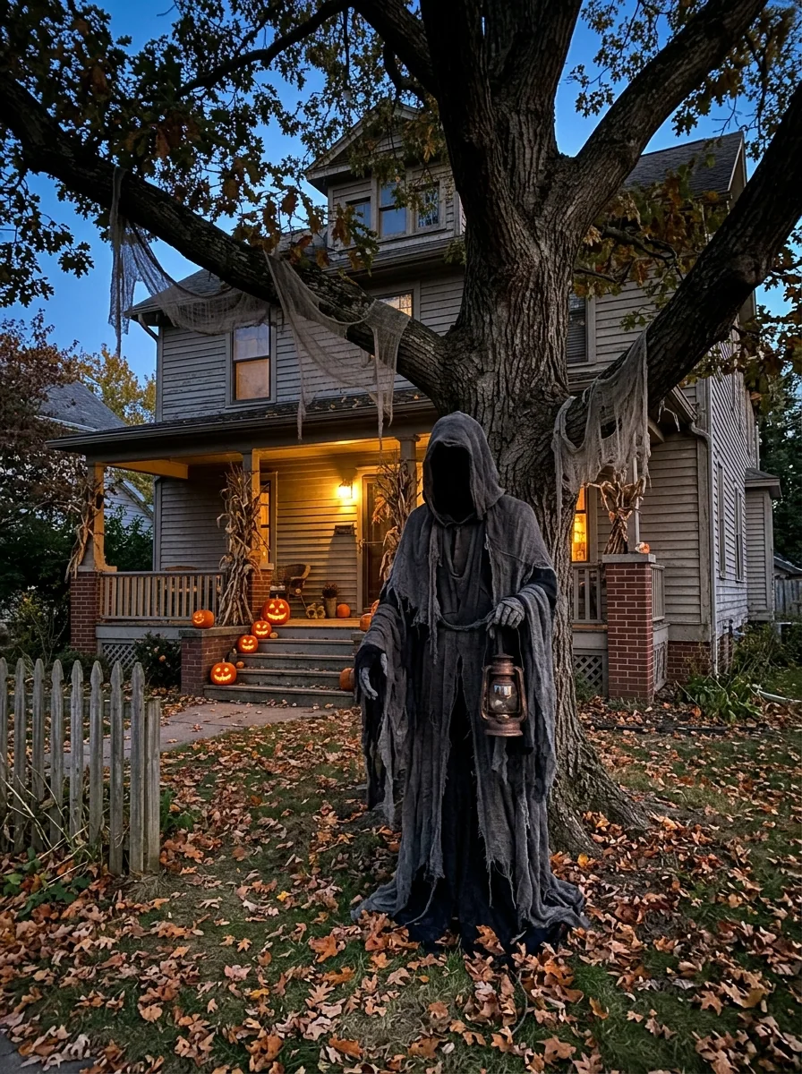 Hooded Figure Beneath a Tree